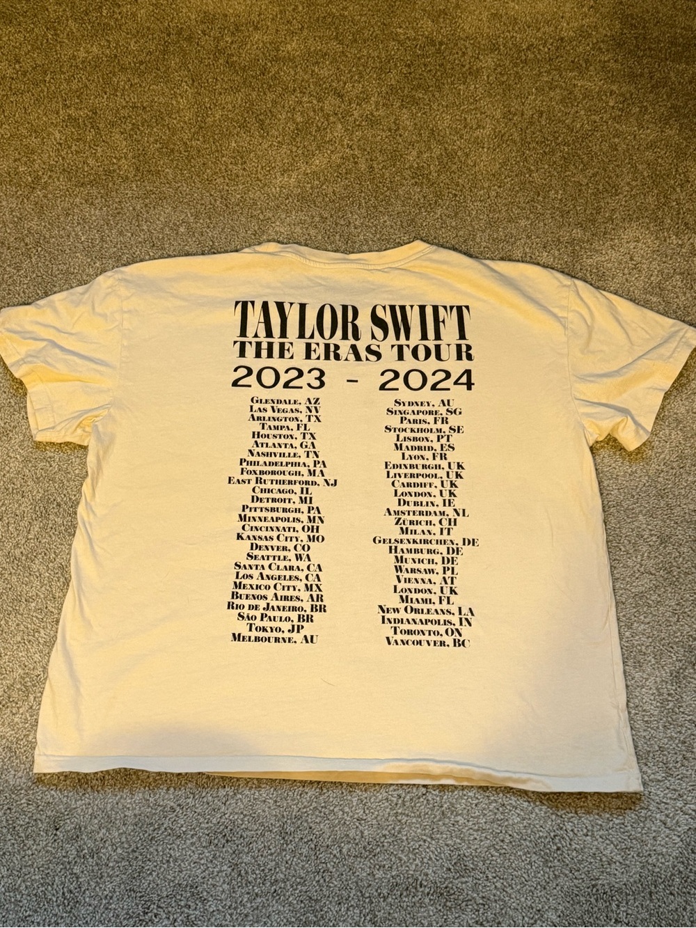 OFFICIAL | Taylor Swift Eras Tour Second Leg Concert Exclusive Beige Shirt | EUC
